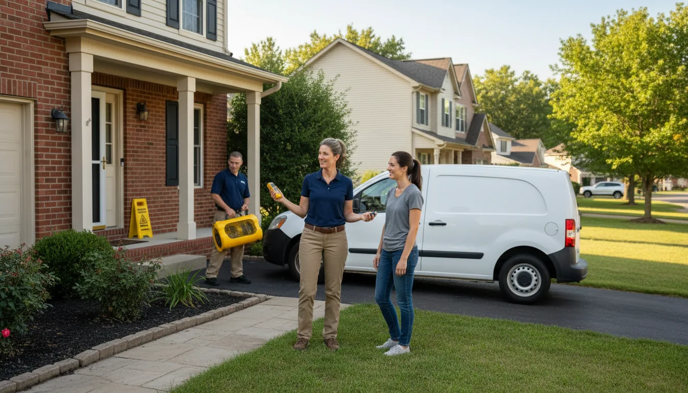 Residential water damage restoration in Emington, IL